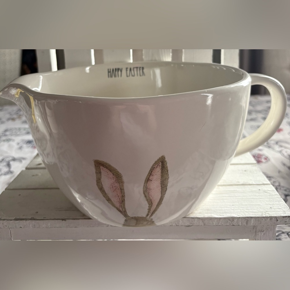 Rae Dunn Cream Batter Bowl with Bunny Ears